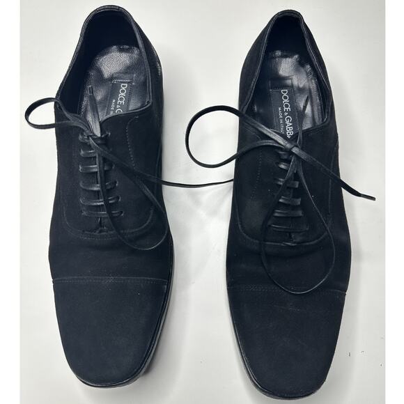Dolce & Gabbana Men's Black Suede Formal Dress Shoe Size 7 - Picture 1 of 7